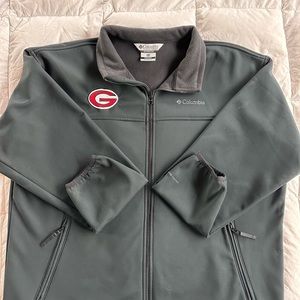 Columbia brand men’s fleece lined jacket with Georgia Bulldogs logo.